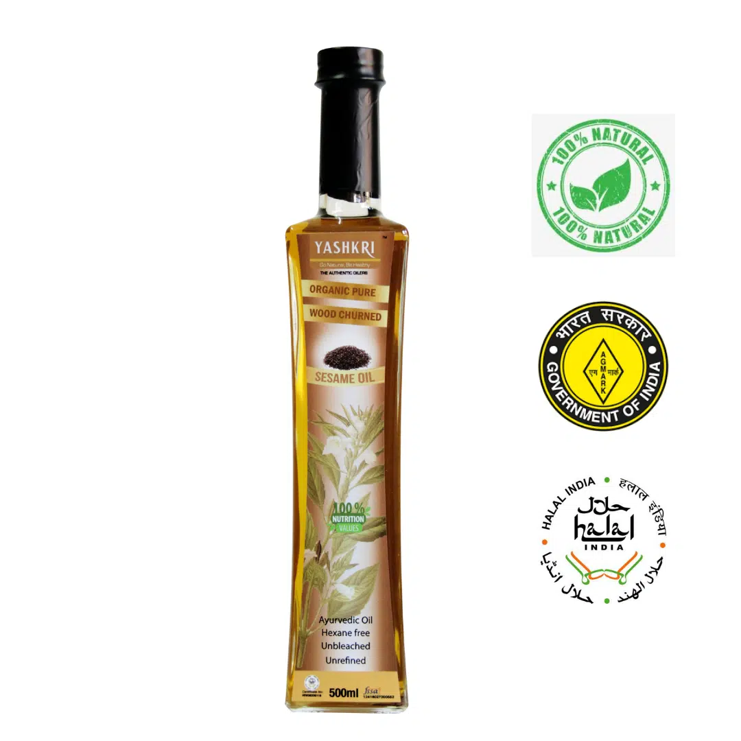 Yashkri - Virgin Gingelly / Sesame Oil (500ml Glass Bottle) - Image 3