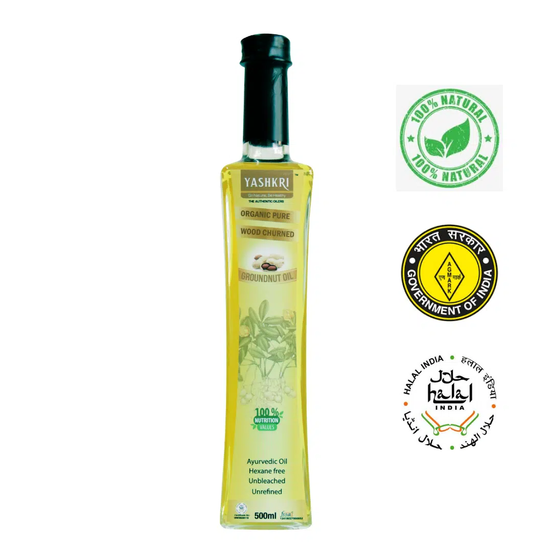 Yashkri - Virgin Groundnut Oil (500ml Glass Bottle) - Image 3