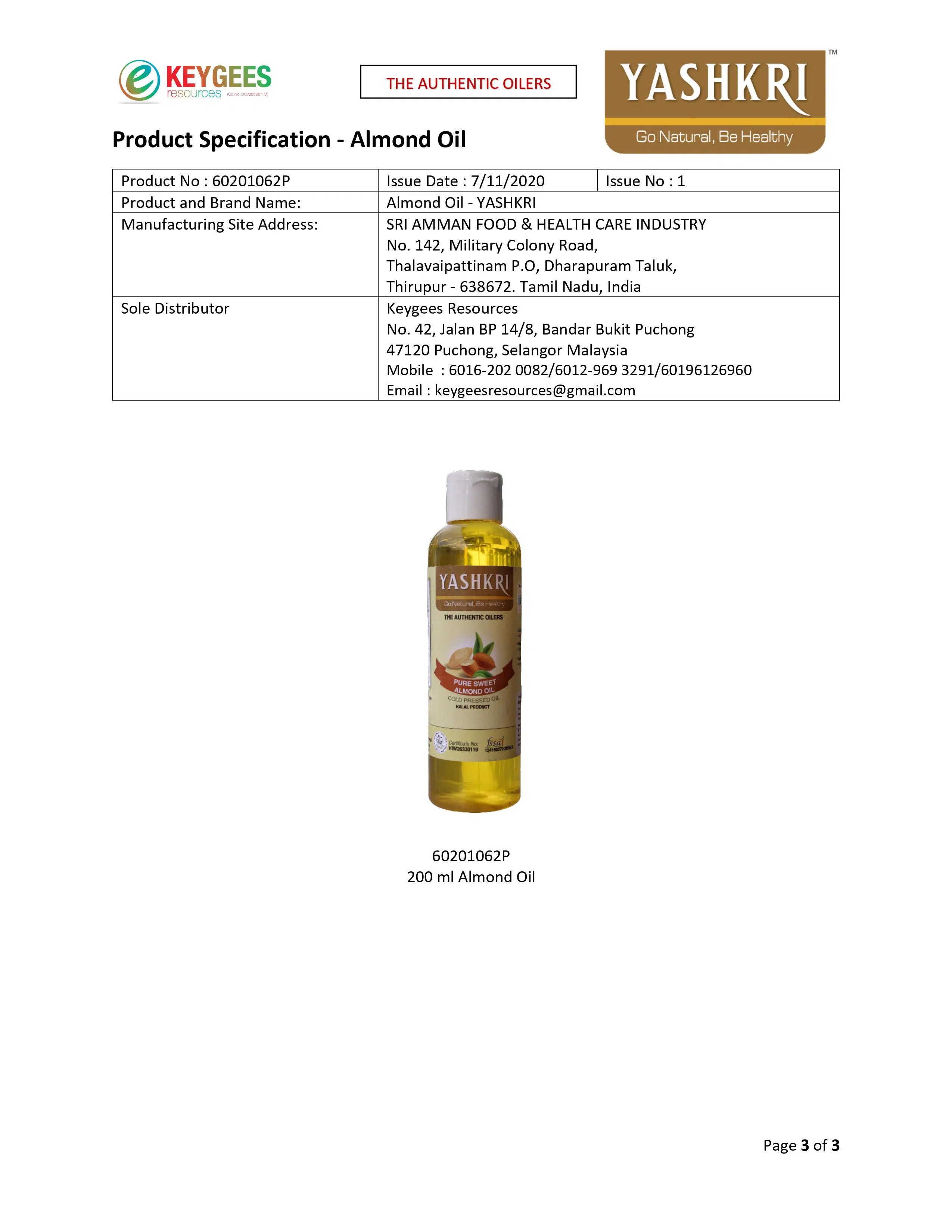 Yashkri - Pure Sweet Almond Oil (200ml) - Image 5