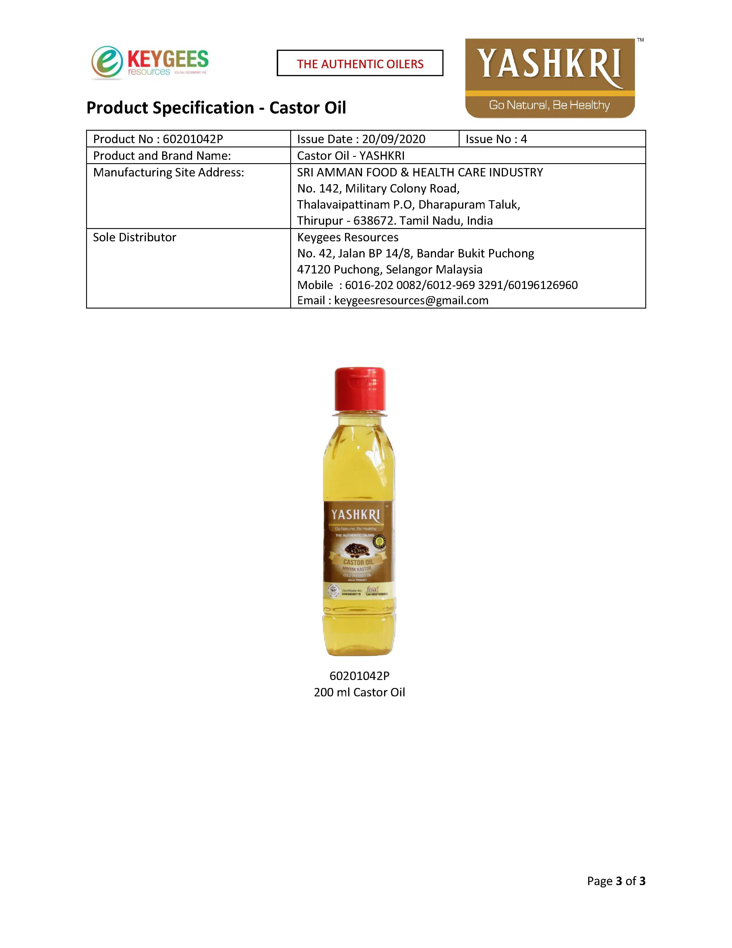 Yashkri - Virgin Castor Oil (200ml) - Image 5