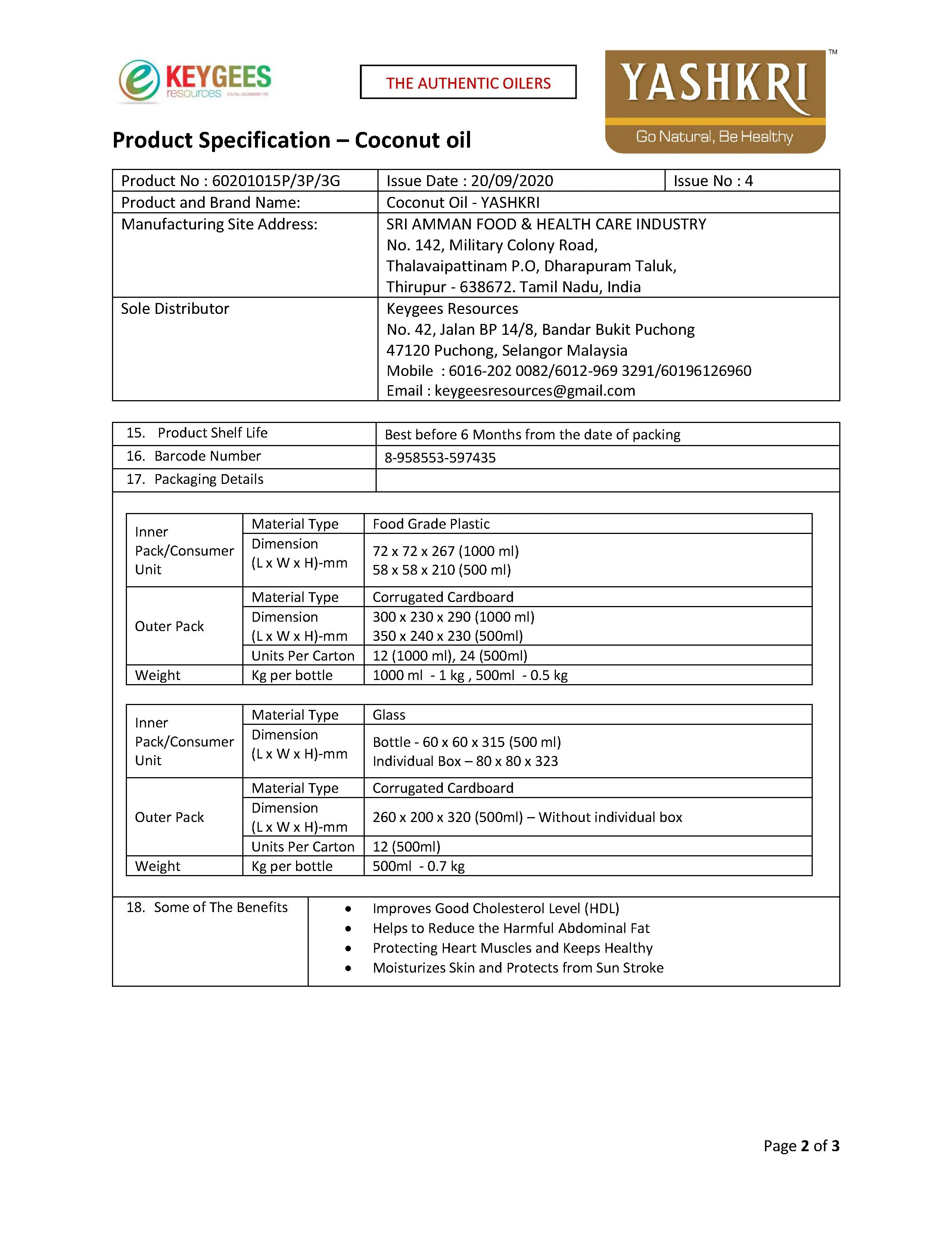 Yashkri - Virgin Coconut Oil - Image 5