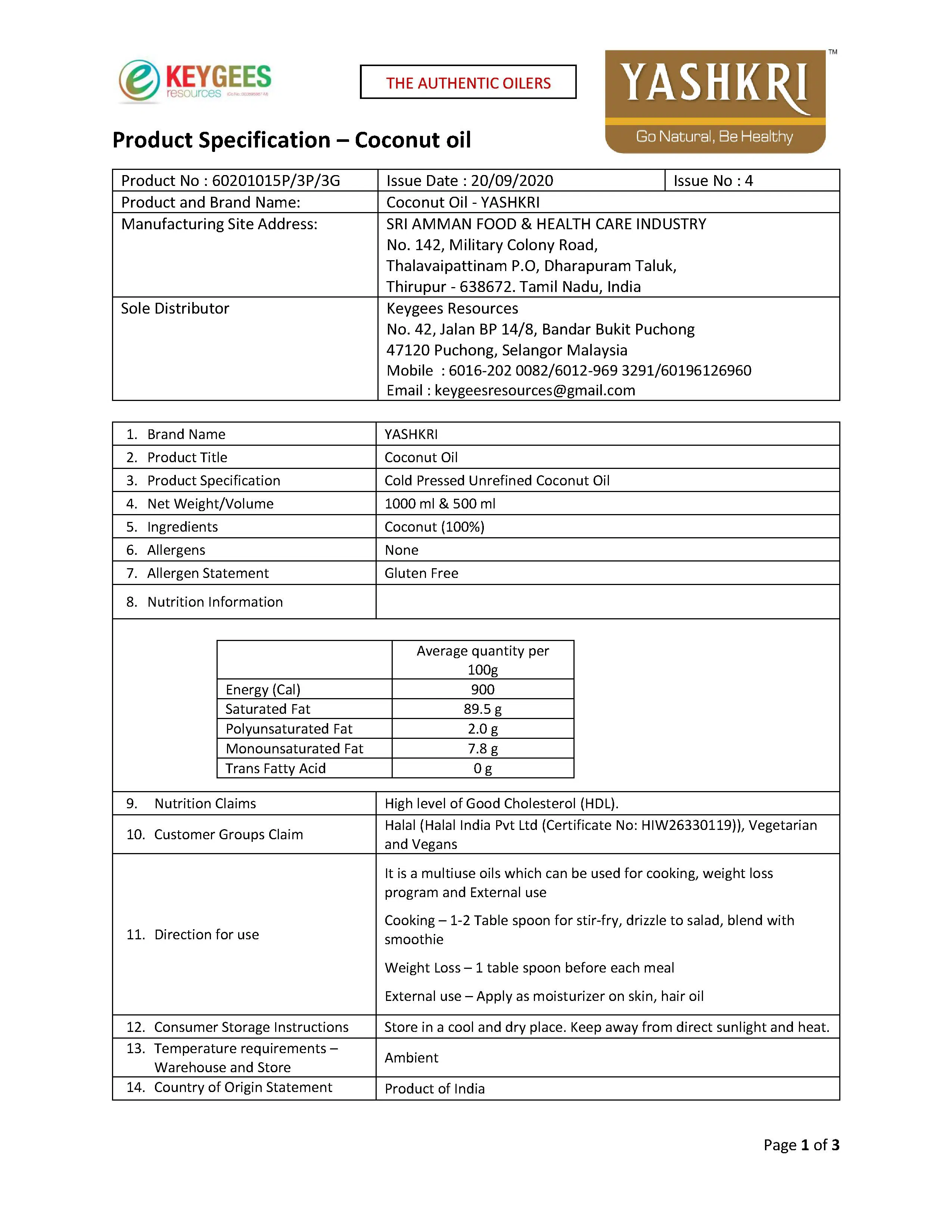 Yashkri - Virgin Coconut Oil - Image 4