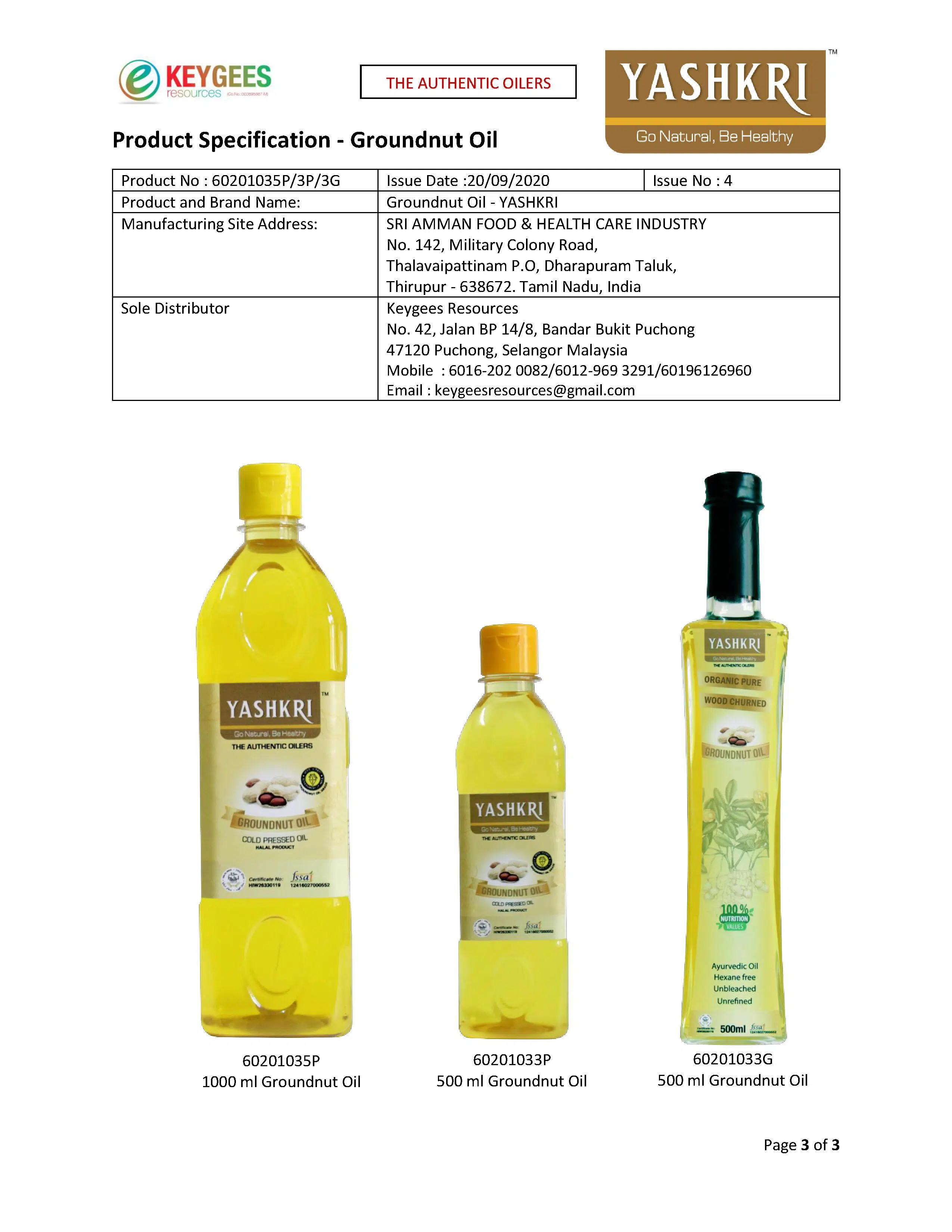 Yashkri - Virgin Groundnut Oil (500ml Glass Bottle) - Image 6